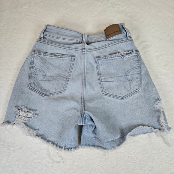 American Eagle 2 Piece Jeans Mom Shorts size 000 Distressed Womens 0690 - Picture 3 of 16